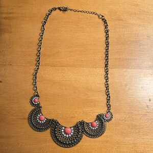 Elegant Pink and Silver Necklace